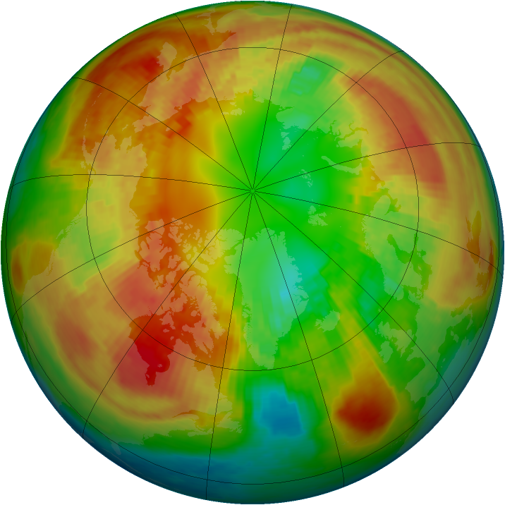 Arctic ozone map for 24 February 2003
